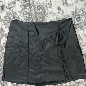 Abercrombie Black Leather Skirt